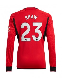 Billige Manchester United Luke Shaw #23 Hjemmedrakt 2023-24 Langermet